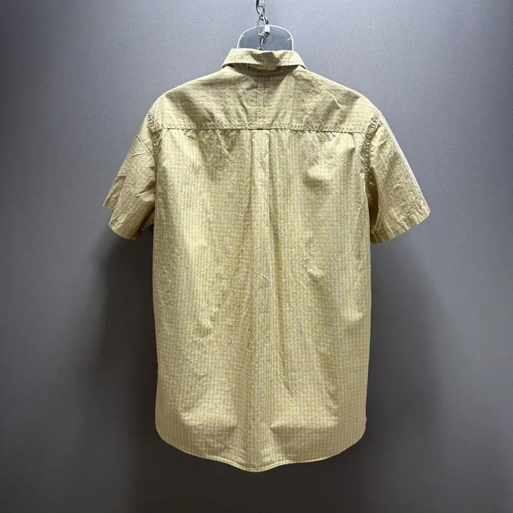 The North Face Yellow&White Striped Cotton Button Up Shirt. Size Large
